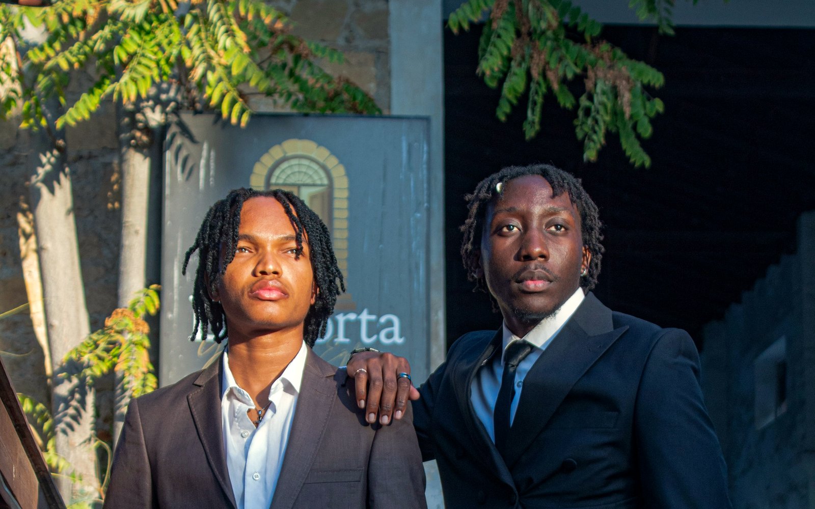 Young men in conversation